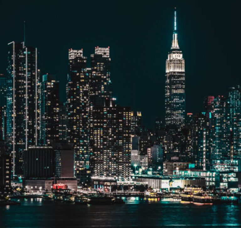 NYC, skyline, night, city